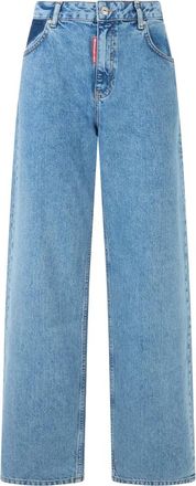 Moschino Jeans, Dames, Blauw, W26, Katoen, Katoenen Denim Broek