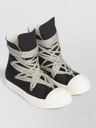 Rick Owens cotton high-top sneakers