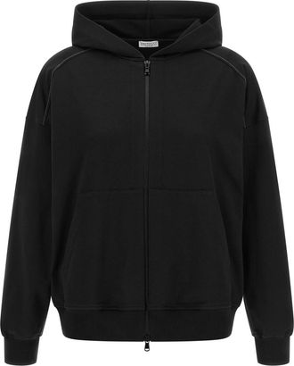 Brunello Cucinelli Black Solid Hood Sweatshirt