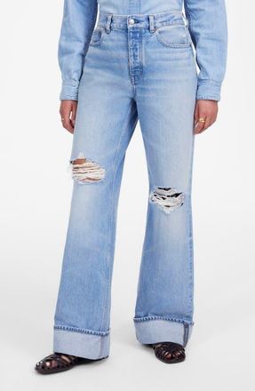 Madewell Low Slung Ripped Baggy Jeans in Hallstead Wash at Nordstrom, Size 33