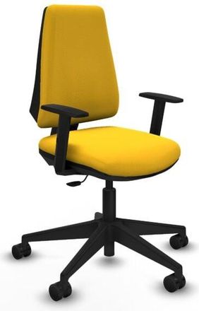 Piqueras y Crespo Piqueras Y Crespo - Elche Cp Similpiel Amarillo Brazos 1d Base Piramidal Ruedas Nailon 65mm