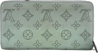 Louis Vuitton Mahina Blue Mahina Leather Long Wallet (Bi-Fold) (Pre-Owned)