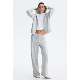 H&M Zip-through Hoodie in Light Gray Melange at Nordstrom, Size Xx-Large