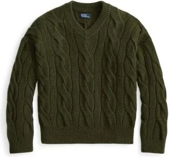 Polo Ralph Lauren Truien & Vesten, Dames, Groen, XS, Wol, Vesta V-hals Knit