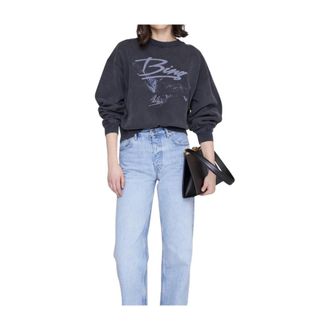 Anine Bing Dames, Sweatshirts & Hoodies, Zwart, Maat: S