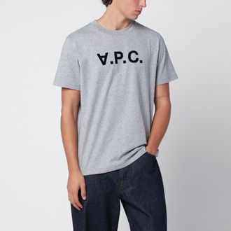 A.P.C. T-shirt Standard Grand grigio m&eacute;lange in cotone