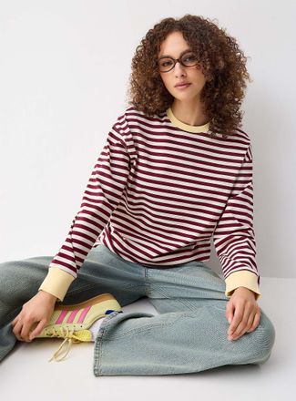 Twik Womens Contrasting trim striped T-shirt