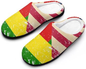 Generic U.S. And Togo Vintage Flag Cotton Slippers for Women Indoor Outdoor Slipper Slip-On Memory Foam Home Shoes