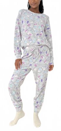 Splendid Waffle Pajama Set In Holiday Lights