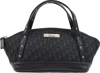 Dior Vintage Trotter Handbag Canvas Black Canvas Handbag (Pre-Owned)