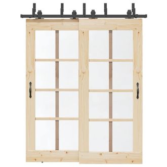 Berkfield Home Sliding Door Hardware Kit 183 cm Steel Black