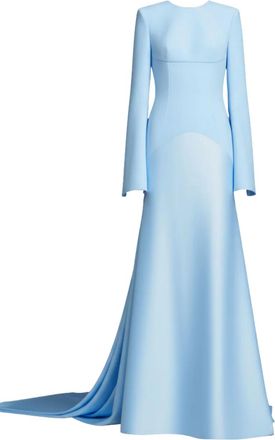 Solace London Claudine flared-sleeve maxi dress - Blue
