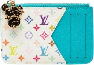 Louis Vuitton Pre-owned Wallets, female, Blue, Size: ONE SIZE Pre-owned Porte Cartes Romy Murakami Takashi Monogram PVC Leather Card Case