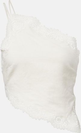 Poss&eacute; Darya embroidered linen and cotton top