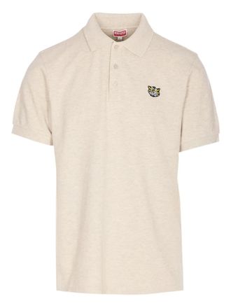 Kenzo Poloshirt met tijgerpatch - Beige
