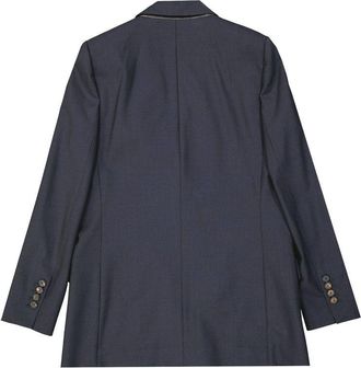 Brunello Cucinelli Womens Blue Virgin Wool Coat Clothing