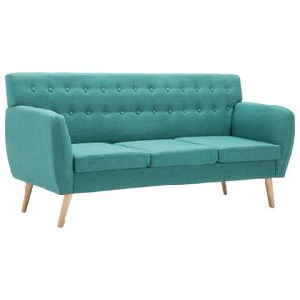 vidaXL Vidaxl - Sof&aacute; De 3 Plazas Tapizado De Tela Verde 172x70x82 Cm
