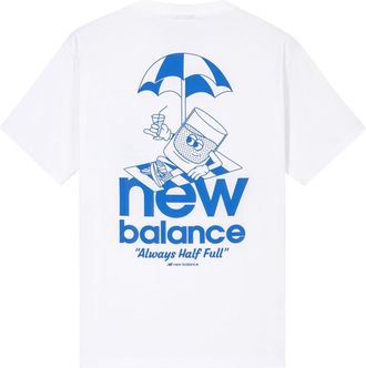 New Balance Essentials Always Half Full Cotton Jersey T-Shirt Asia Sizing White Multi MT31562-WM