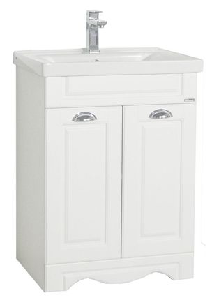 ebuy24 Ebuy24 - Vcm 2 Pcs Lavabo Lavabo Ancho 60 Cm Muebles De Ba&ntilde;o Con Casa De Campo Styl Lavabo De Cer&aacute;mica Landhaus Casalo L (blanco)