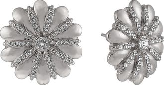 Shelli Segal Crystal Flower Stud Earrings in Silver at Nordstrom Rack