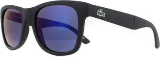 Lacoste Rectangle Unisex Matte Black Blue Gradient Folding Sunglasses - One Size