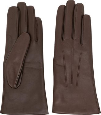 Dents Maisie leather touch-screen gloves - women - Calf Leather - 6.5 - Brown