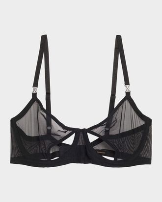Kiki De Montparnasse Brienne Cutout Mesh Balconette Bra