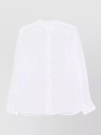 120% Lino slim fit shirt lightweight fabric mandarin collar