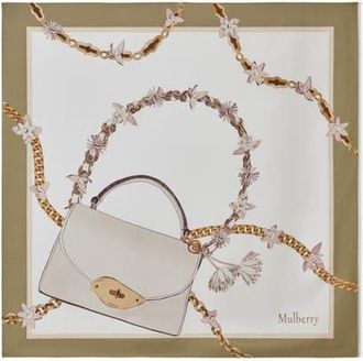 Mulberry Silk Lana Bag & Chains Square Scarf in Eggshell-Blossom Pin at Nordstrom