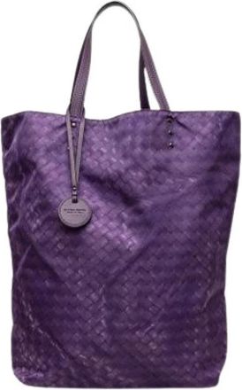 Bottega Veneta Pre-owned Tote Bag - Dames - Vintage Shopper - Paars - ONE Size - Leer - Vintage