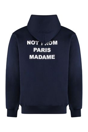 Dr&ocirc;le de Monsieur Mens Hooded Sweatshirt Slogan Navy Cotton Jumpers Sweater