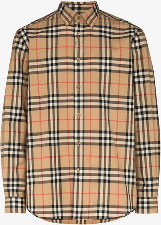 Burberry Neutral Vintage Check Cotton Shirt - Mens - Cotton