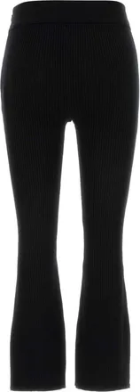 Courr&egrave;ges Courreges Ribbed Viscose-Polyester Trousers - Black