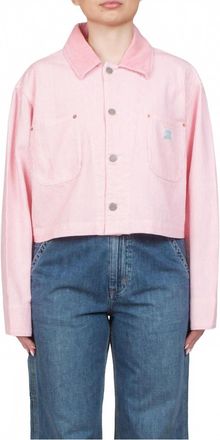 Denimist Cropped Chore Jacket In Pink