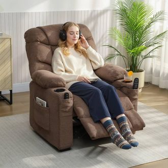 HOMCOM Electric Massage Recliner Armchair with Heat, Reclining Chair in Brown