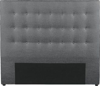 Vente-Unique Cabecero capiton&eacute; FRANCESCO - 160 cm - Tela - Gris
