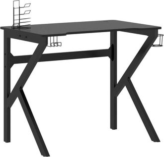 vidaXL Vidaxl - Escritorio gaming con patas en forma de k negro 90x60x75 cm