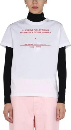 Raf Simons Oversized Graphic T-Shirt - Dames - T-shirts - Wit - S - Katoen - Tops