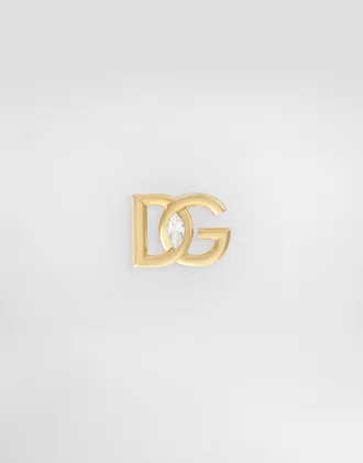 Dolce & Gabbana Rhinestone Logo Brooch - Man Bijoux Gold Metal Onesize