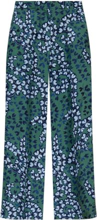 Lanvin Forest Green Patterned Wide Leg Trousers