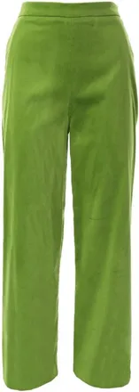 Vivetta Stretch Velvet Trousers - female - VIVETTA - Wide Trousers - Green - M - Trousers