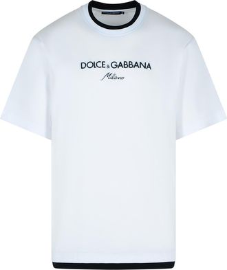 Dolce & Gabbana weiße Baumwoll -T -Shirt