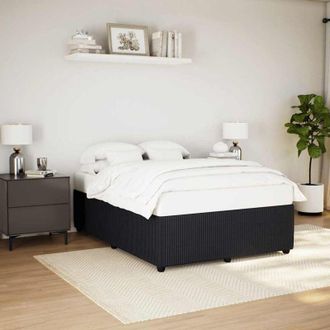 vidaXL Estructura De Cama Sin Colch&oacute;n Terciopelo Negro 140x190 Cm Vidaxl