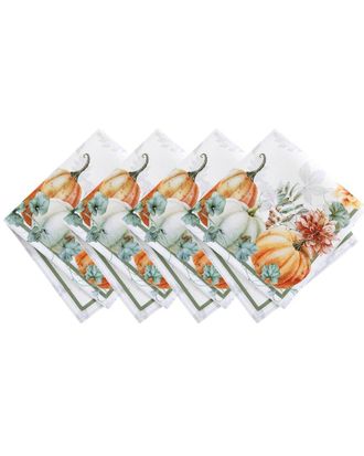Elrene Set Of 4 Pumpkin Harvest Vine Napkins