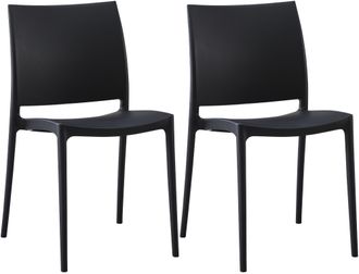 Clp Clp - Juego De 2 Sillas De Jard&iacute;n Meton Negro