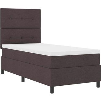 vidaXL Cama Tipo Box Spring Marr&oacute;n Oscuro 90 X 190 Cm Tela Vidaxl