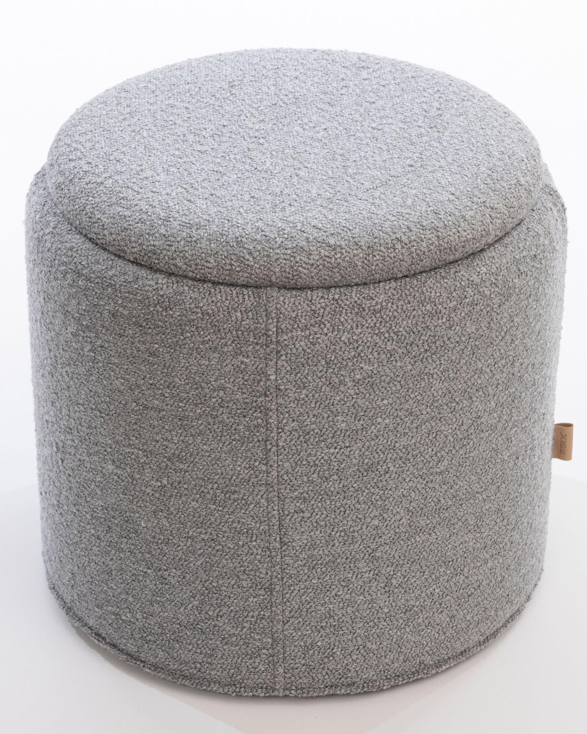 SIX Runder Polsterhocker mit Stauraum | Beistelltisch | Sitzhocker Bouclé Stoff | Hocker mit Tablettfunktion | Vielseitiger Hocker für Wohnzimmer und Schl ab 109,00 €