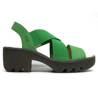 FLY London TAJI502FLY Cupido Leather Womens Heels Sandals - Green - Size:UK 7