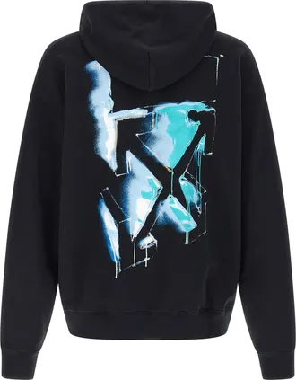 Off-white Logo-Print Cotton Hoodie - Black