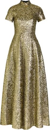Emilia Wickstead Malinda Floral-jacquard Metallic Cloqu&eacute; Gown - Gold - 16 (UK16 / XL)
